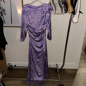 Zara long sleeve paisley silk dress